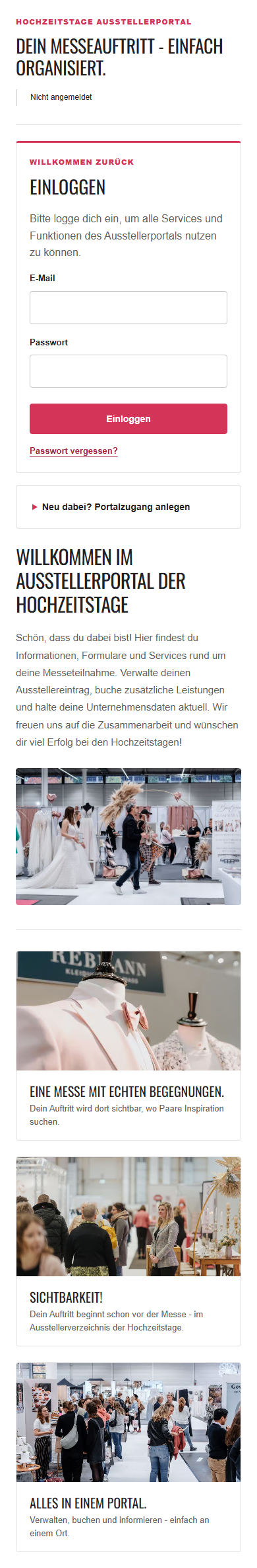 Neue mobile Portalansicht