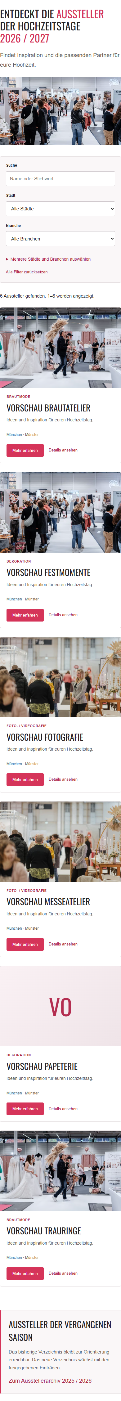 Neue mobile Verzeichnisansicht