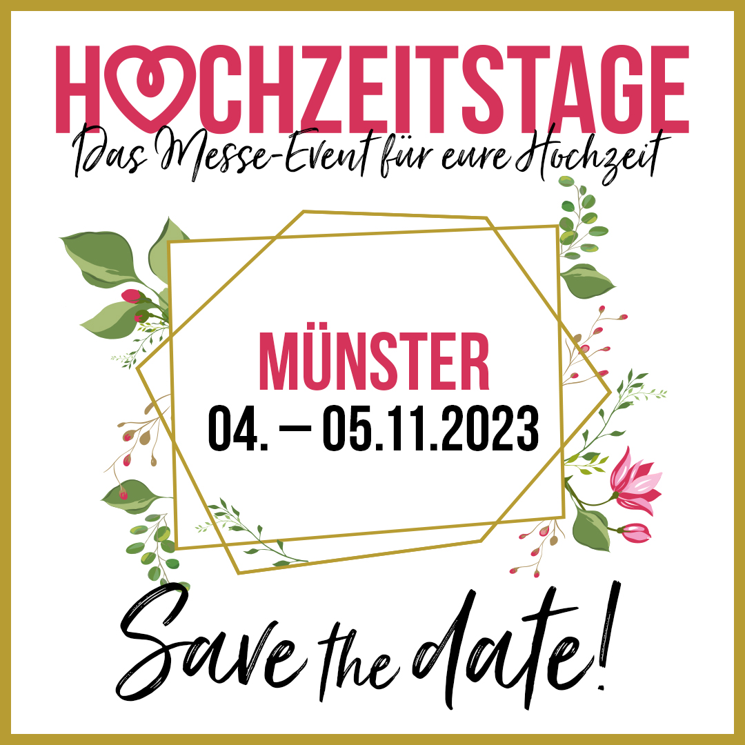 Hochzeitsmesse Hochzeitstage, Münster November 2023 Instagram save the date